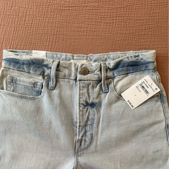 Good American Good Classic Indigo 120 Raw Hem Distressed Jeans, size 2/26 - Picture 11 of 15